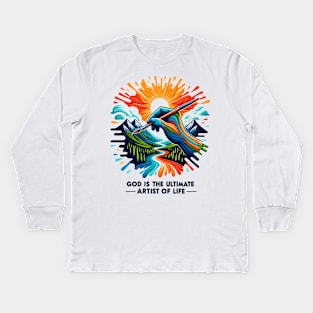 God is The Ultimate Artist of Life Kids Long Sleeve T-Shirt